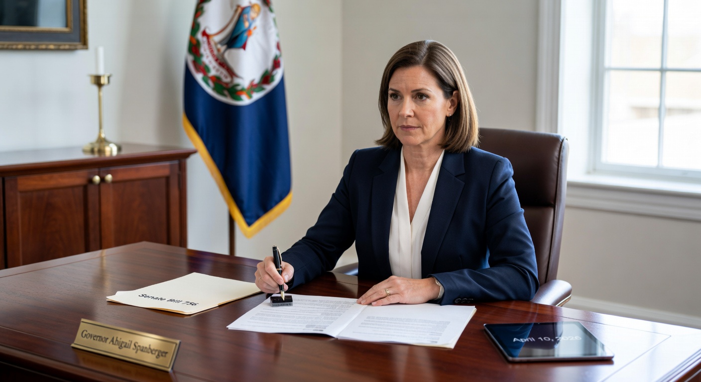 Close-up of Virginia legislative documents and gavel, representing veto actions on Senate Bills 756 and 661 in 2026
