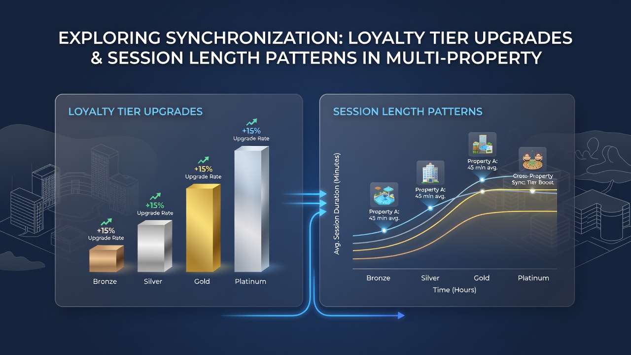 Multi-property casino network dashboard displaying synchronized loyalty tier data and average session durations