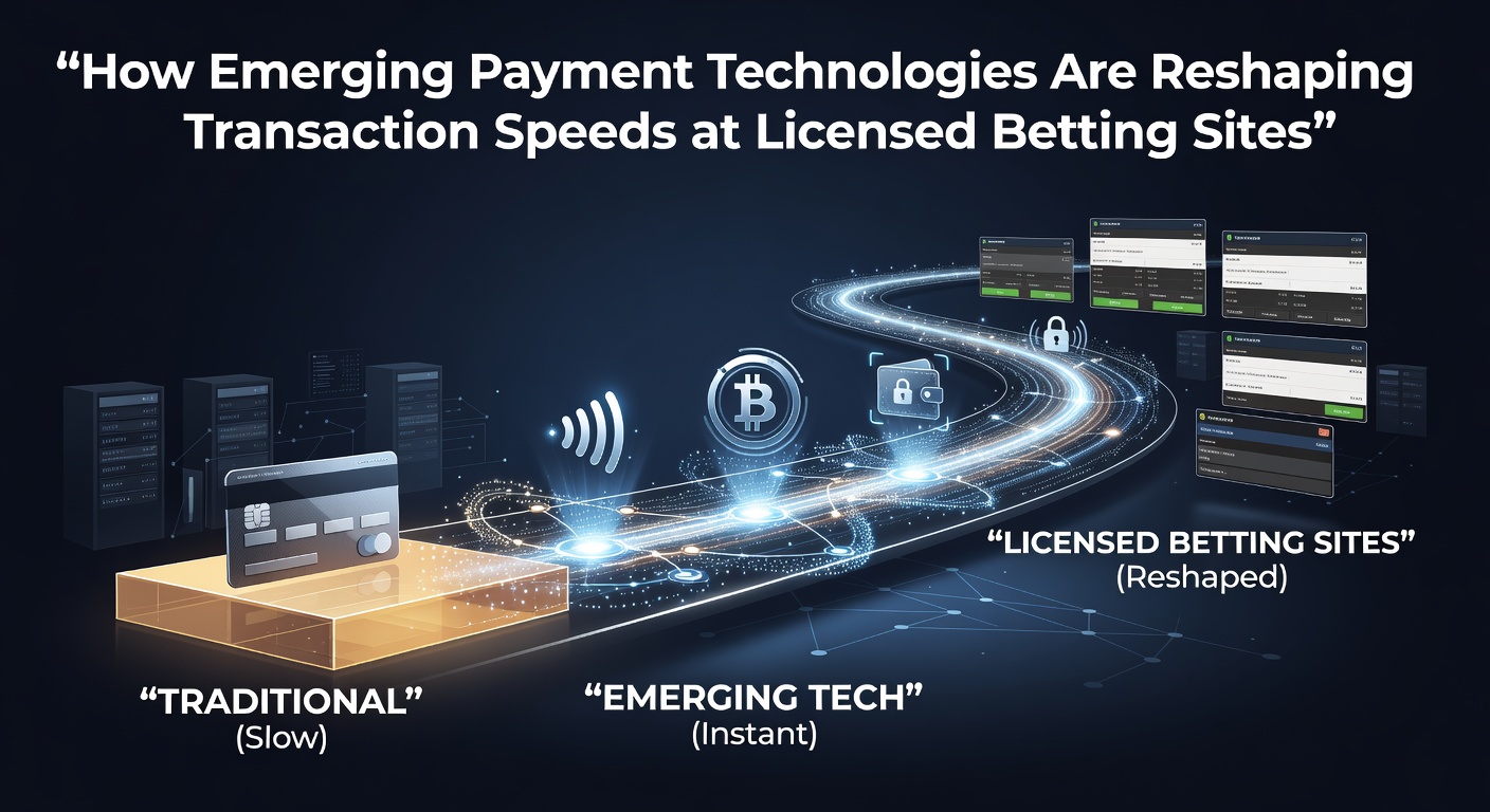 Illustration of blockchain technology speeding up transactions at betting sites